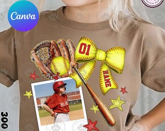ソフトボールCanva PNG、カスタムCanvaテンプレートソフトボール写真挿入PNG、トレンドPNG、コケットソフトボールPNG、ソフトボールママ、即時ダウンロード