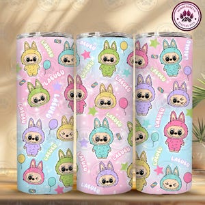 Doll Cartoon 20oz Skinny Tumbler Wrap Png, Cartoon 20oz Tumbler Wrap, Perfect Gift for Kids Png, Pink Cartoon Character, Instant Download
