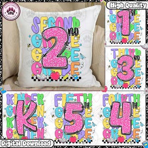 Pre-k 1st/2nd/3rd Grade, Back To School Png Bundle, Grade School Png, Teacher Appreciation, Coquette First Day Of School, Instant Download