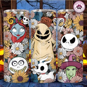 Nightmare Halloween Friends Couple 20oz Tumbler Png, Movie 20oz Skinny Tumbler Png Design, Halloween Cartoon Nightmare Png, Instant Download