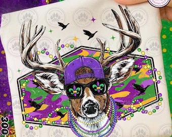 Mardi Gras Buck PNG, Deer Hunting Sublimation Png, Mardi Gras Design, Colorful Hunting Festival Clipart, Mardi Gras Deer, Instant Download