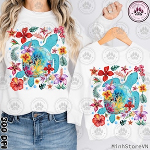 Boho Floral Sea Turtle Png, Fisherman Summer Png, Summer Png, Beach Png, Turtle Png, Nautical Png, Brushstroke Turtle Png, Instant Download