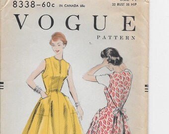 Vintage 1954 Vogue 8338 Misses Wrap Dress or Jumper Size 14 Bust 32 Hip 35