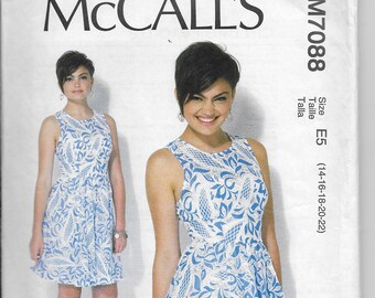 McCalls M7088 Misses Sleeveless Summer Cocktail Party Resort Dress Sizes 14 through 22 Uncut Factory Folded