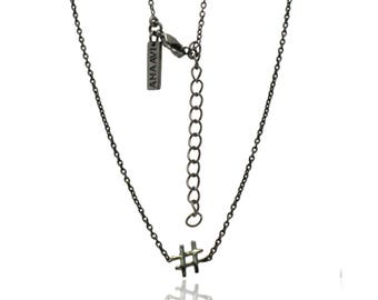 Hashtag collier-Black chaîne hashtag collier-métallique collier-minimaliste collier -Cadeau pour les adolescents