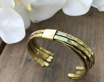 Gold Cuff Bracelet, minimalist Cuff Hammered Gold bracelet Unisex Men's Womens bracelet ,birthday Gift Anniversary