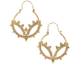 Boucles d’oreilles Gold Hoop de liquidation, bijoux Boho, Boho, boucle d’oreille tribale en laiton, minimaliste ethnique, boucles d’oreilles, cadeau de bijoux en spirale pour elle