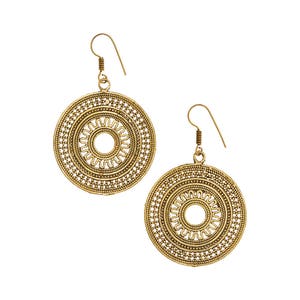CLEARANCE SALE Bohemian earrings, 75% Off Gold dangle earrings,Brass earring,Boho Jewelry,gypsy ,Tribal earrings, burning man jewelry YH105