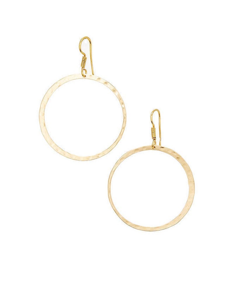 Gold Disc Earrings,Geometric Gold hoops,Minimalist Modern jewelry,large gold earrings,18K Gold plated Jewelry by Taneesi