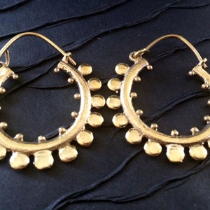 CLEARANCE SALE Bohemian earrings,Gold Hoop earrings,Boho Jewelry,gypsy EARRINGS,Tribal Brass earringsjewelry burning man ZH0525 image 2