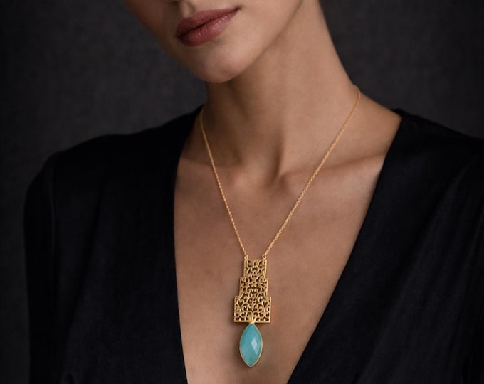 Featured listing image: Filigree Gemstone necklace