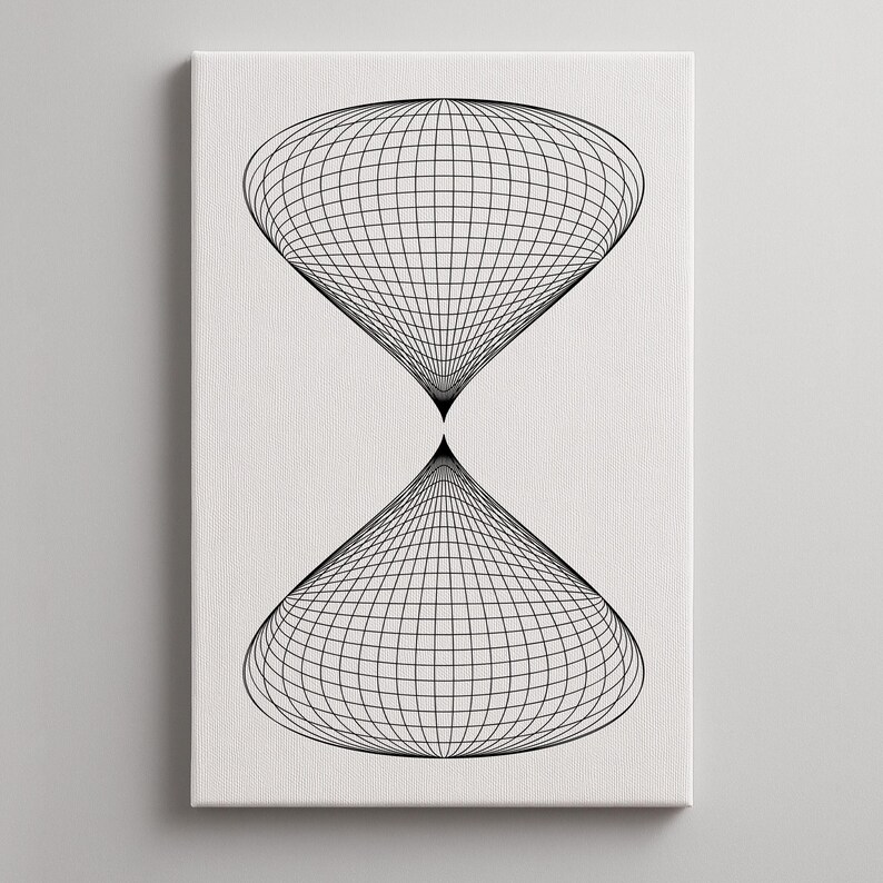 Wireframe Funnel Wireframe Funnel Geometry Printable, Modern Abstract Wall Decor ...