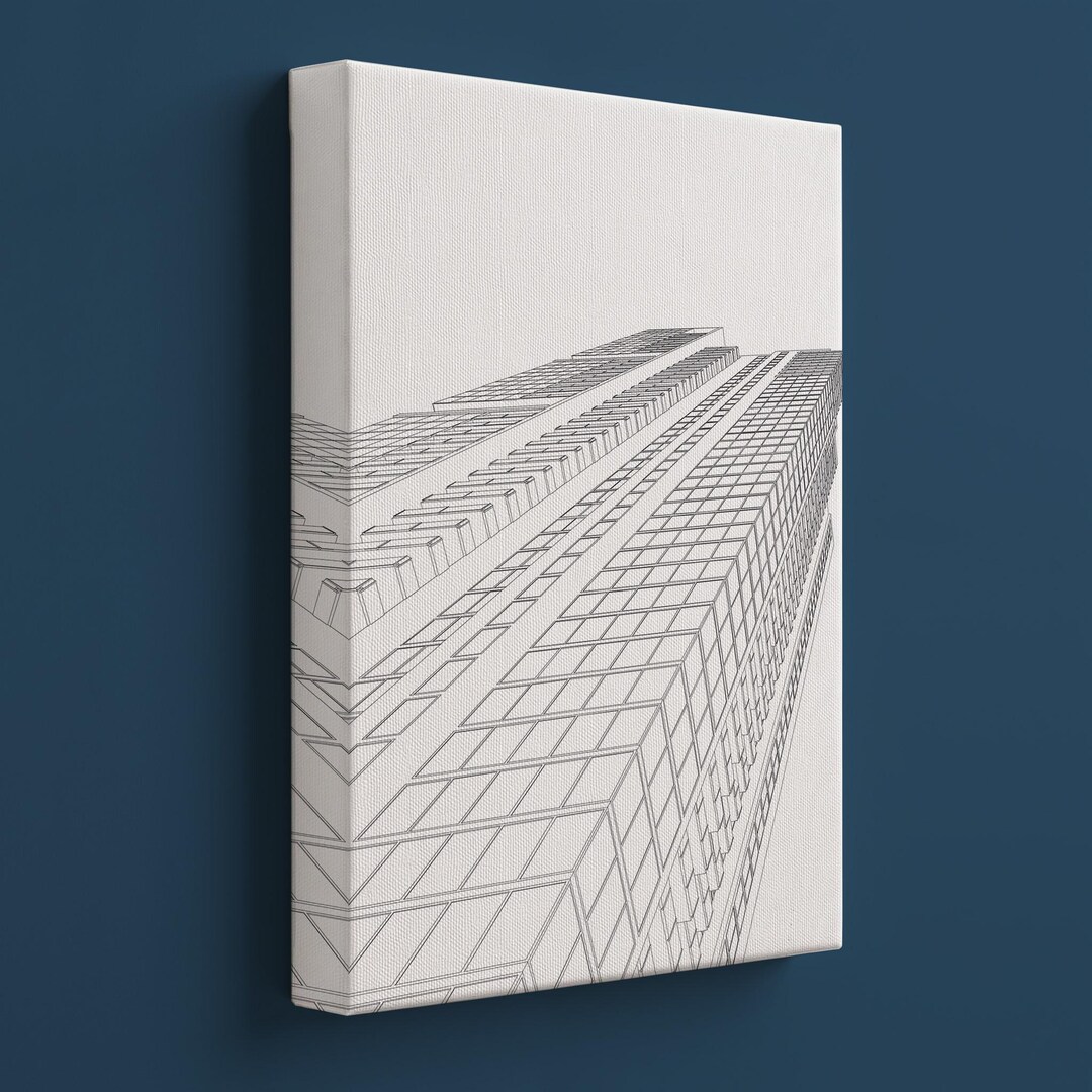 Architectural Tower Line Art Printable, Modern City Architecture Wall ...