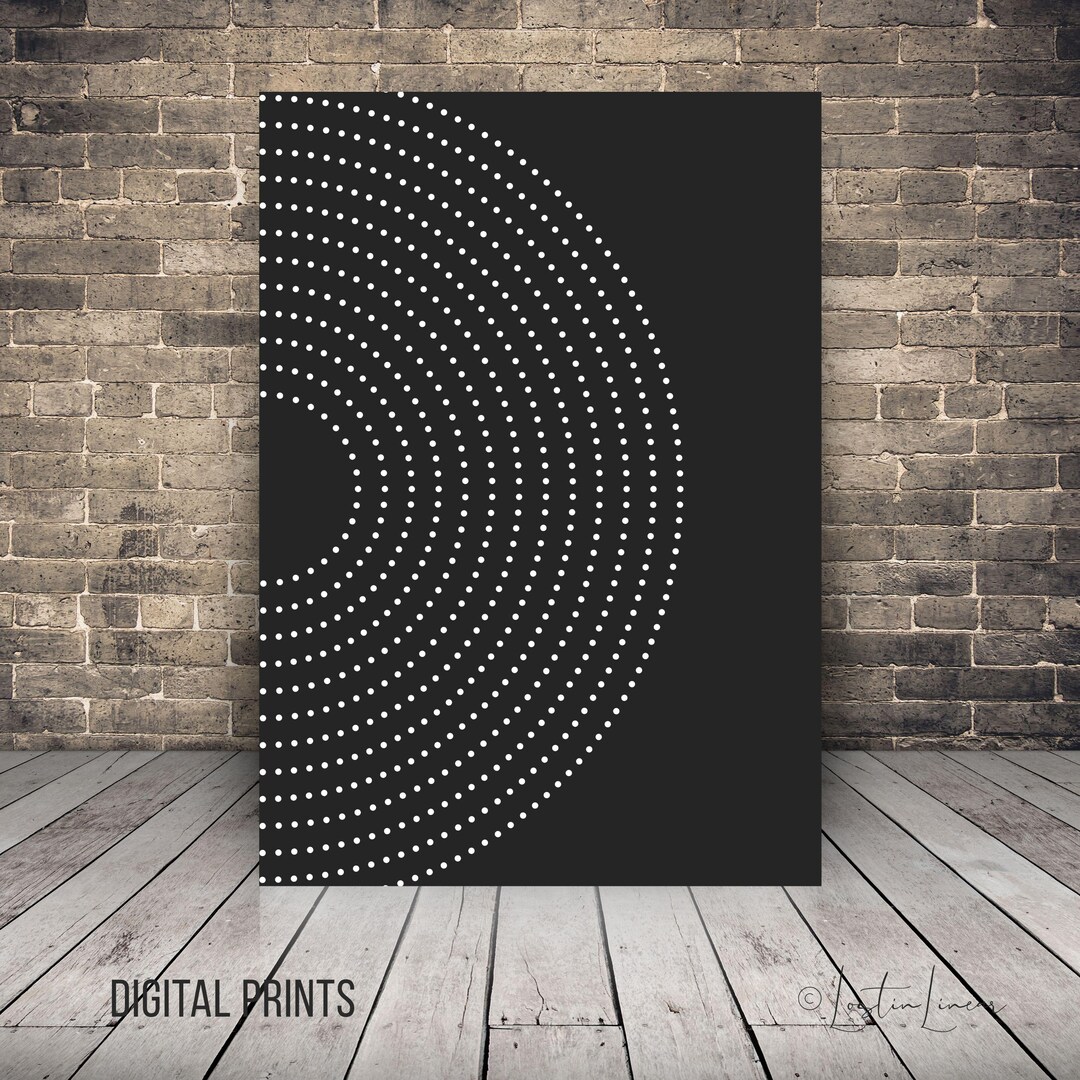 Concentric Arc Line Art Printable, Contemporary Minimalist Wall Decor ...