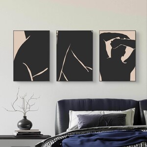 Bedroom poster, Love art, Digital file to download. Abstract, People, Couple. Black, beige, posters. Set of posters, emotional posters