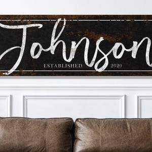 FAMILY NAME Sign Vintage Personalized Backyard Grill Pool Patio Deck Front Entrance Decor Custom Modern Farmhouse Metal Wall Art