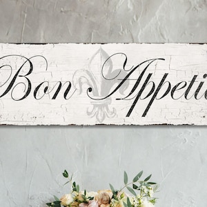 BON APPETIT Sign French Kitchen Vintage Country Wall Decor Inspired Home Paris Inspired Signs Art French Country Kitchen Dining Room
