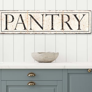 PANTRY Kitchen Wall Art Decor Vintage Sign Modern Farmhouse Faux Metal Rustic Antique Canvas Wall and Home Farmhouse Wall Decor Signs