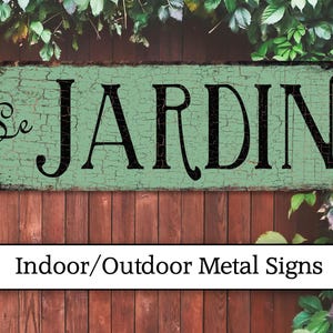 Vintage Metal Garden Sign Le Jardin, French Country Decor Bild 4