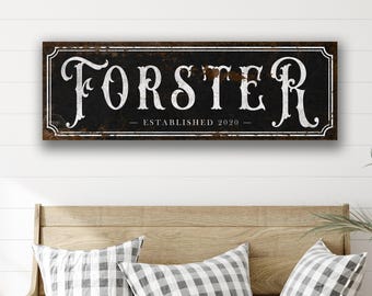 FAMILY NAME Sign Vintage Personalized Custom Wall Art Entry Welcome Large Rustic Farmhouse Decor