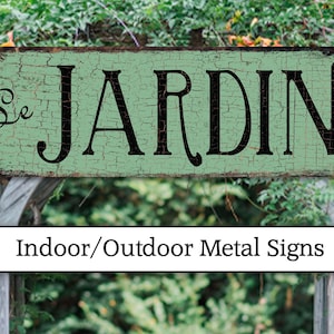Vintage Metal Garden Sign Le Jardin, French Country Decor Bild 2