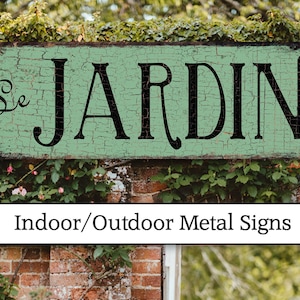 Vintage Metal Garden Sign Le Jardin, French Country Decor Bild 1