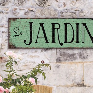 Vintage Metal Garden Sign Le Jardin, French Country Decor Bild 5