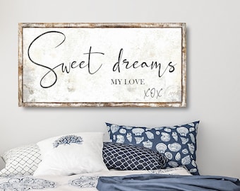 Sweet Dreams Sign, Modern Farmhouse Canvas or Metal Print