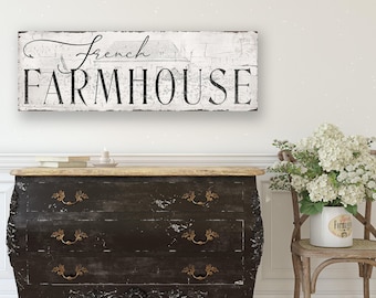 French FARMHOUSE Sign Vintage Inspired Home Cottage Wall Art Country Decor