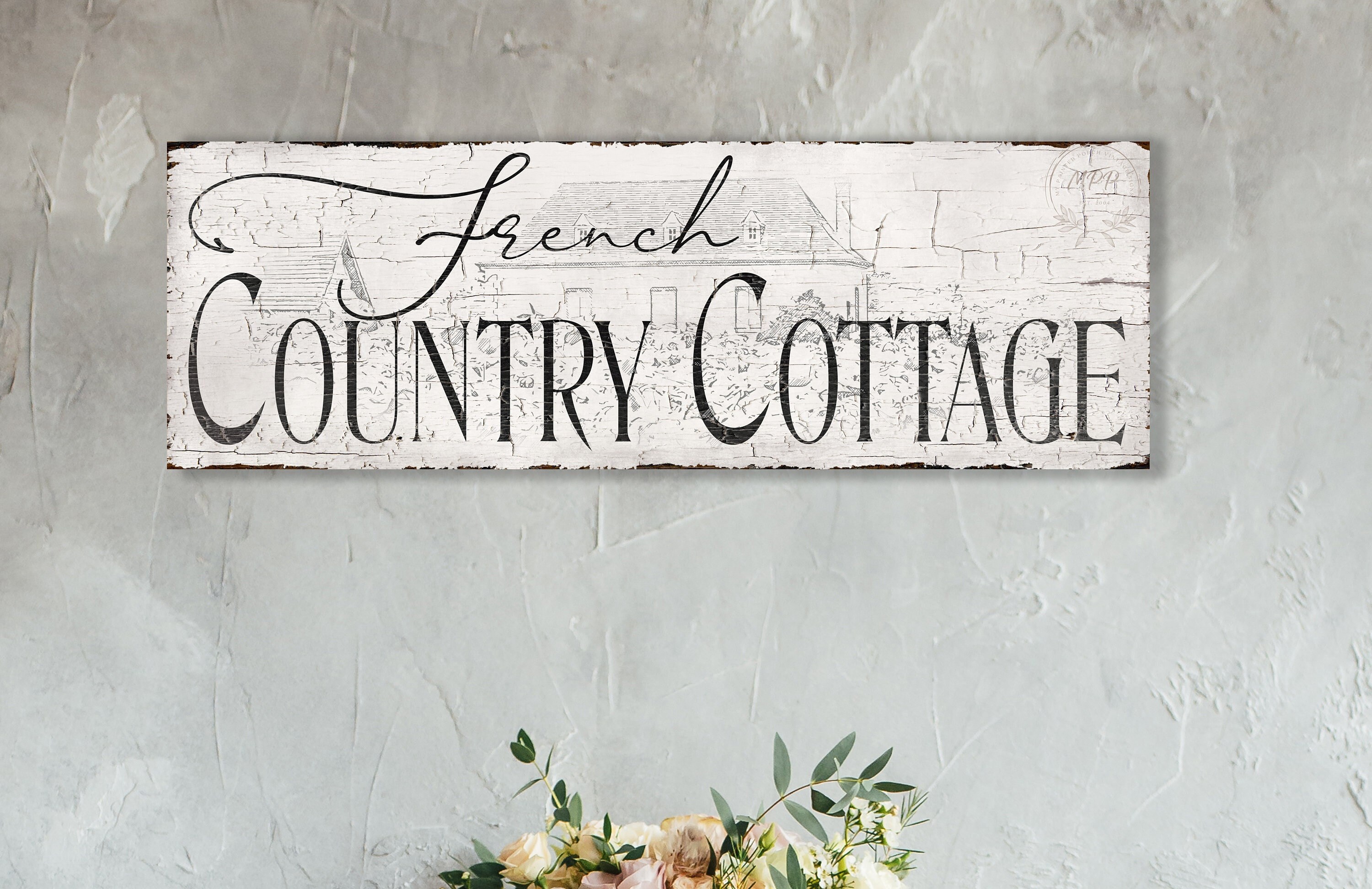 French Country Cottage Decor Vintage Sign French Country Kitchen Wall