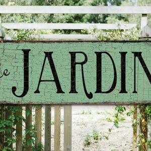 Vintage Metal Garden Sign Le Jardin, French Country Decor Bild 8