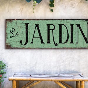 Vintage Metal Garden Sign Le Jardin, French Country Decor Bild 7