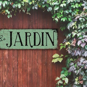 Vintage Metal Garden Sign Le Jardin, French Country Decor Bild 6