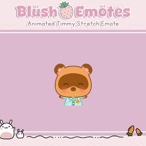 Animated Timmy Stretch Emote - for Twitch, Discord, Youtube, funny, cute, kawaii, acnh, game, raccoon