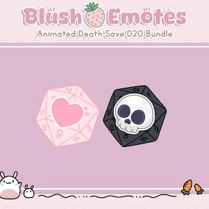 Animerat Death Save D20-emotespaket - Twitch, Discord, Youtube (digital nedladdning)