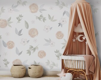 Flowers Custom Design Wallpaper | Nature Flowered Kids and Nursery Room Decor