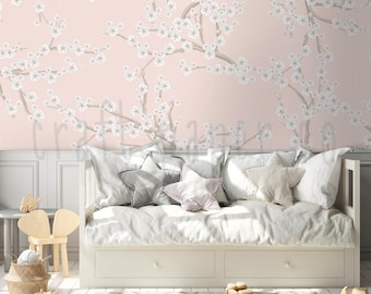 Blossom Floral Wallpaper | Custom Design Kids & Nursery Room Decor | Flower Wall Mural