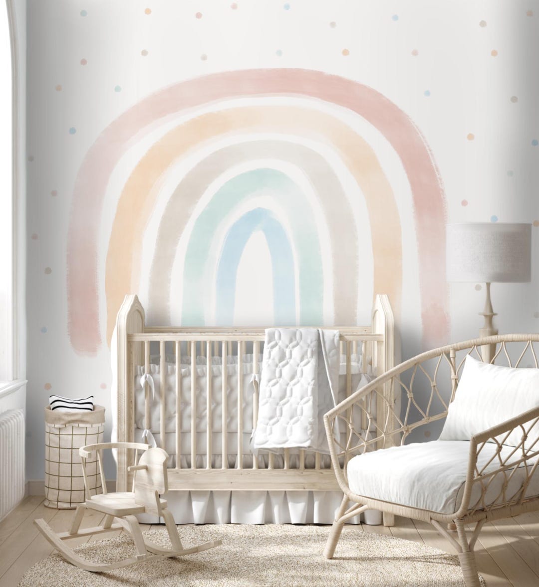 Watercolor Rainbow Wallpaper | Custom Design Kids and Nursery Room ...