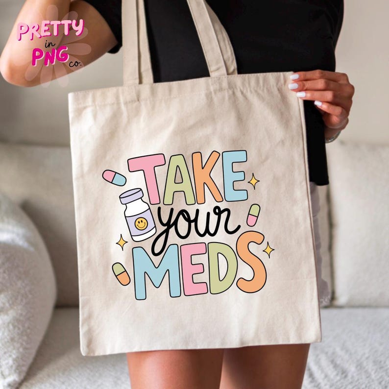 Take Your Meds PNG | Mental Health Reminder PNG | Cute ADHD Sticker ...
