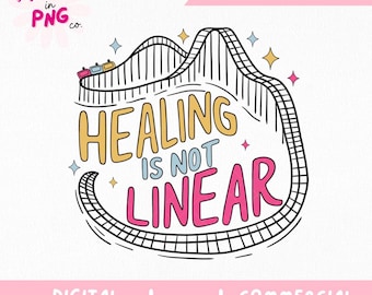 La curación no es lineal PNG: Diseño de montaña rusa de salud mental (Descarga digital)