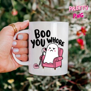 Boo You Whore PNG | Trendy Halloween PNG | Popular Sublimation Design | Spooky Season Png | Pink Ghost Png | Retro Halloween Png image 4