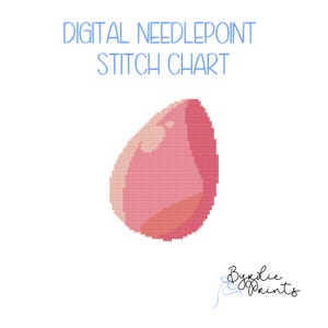 Cute Girlie Beauty Blender Needlepoint Pattern | 18 mesh chart | Digital Needlepoint Chart | Digital Download | Girlie Bathroom Decor
