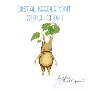 Cute Mandrake Needlepoint Pattern | Wizard Movie Stitch Chart (Digital Download)