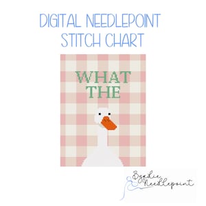 Gráfico de bordado digital "What the Duck" / Patrón divertido de bordado / Descarga digital / Gráfico de puntadas lindo y atrevido / Gráfico de 13 mallas