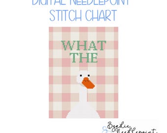 What the Duck Digital Needlepoint chart | Funny Needlepoint Pattern | Digital Download | Cute & Sassy Stitch Chart | 13 mesh chart