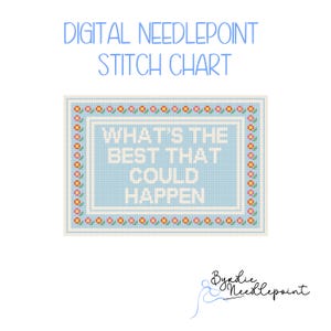 Qu'est-ce qui pourrait arriver de mieux | Motif de broderie amusant | Téléchargement numérique | Grille de points mignons et impertinents | Grille à 13 mailles