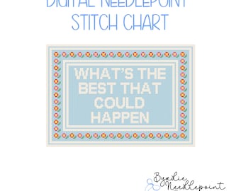 What's the best that could happen | Funny Needlepoint Pattern | Digital Download | Cute & Sassy Stitch Chart | 13 mesh chart