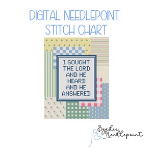 I Sought the Lord Needlepoint Chart | Christian Stitch Pattern, 13 mesh  (Digital Download )
