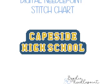 Capeside High School Needlepoint Pattern | 90s TV Show, 18 mesh (Digital Download)