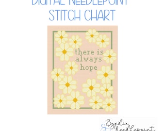 Es gibt immer Hoffnung | Inspirierende Nadelspitzen-Anleitung | Digitaler Download | Cute & Sassy Stichvorlage | 13 Maschenkarte